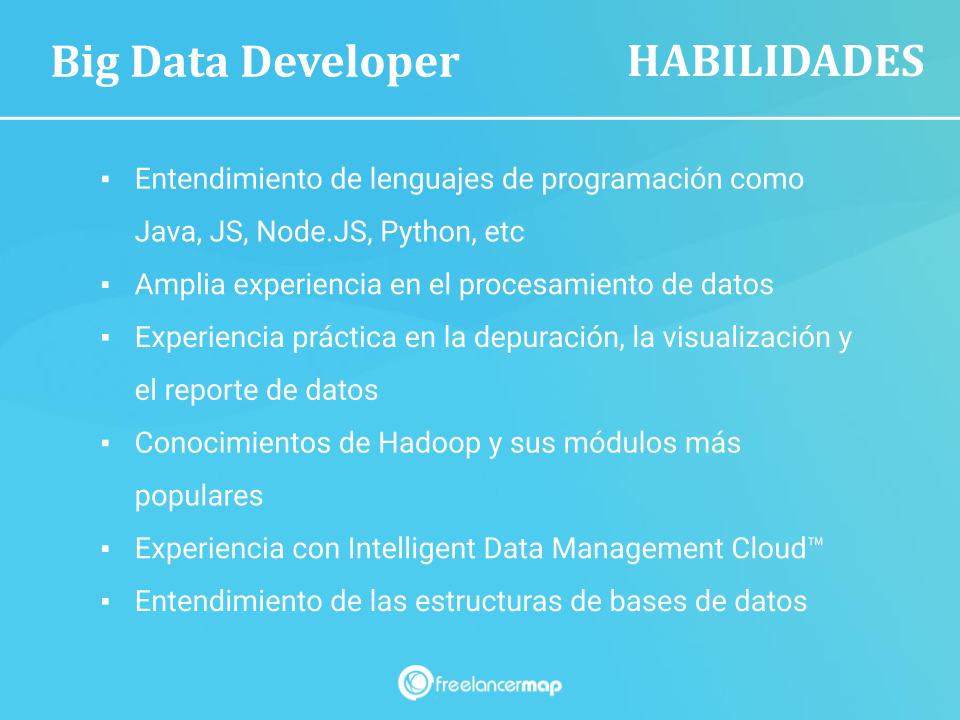 Lista de habilidades requeridas del Desarrollador de Big Data