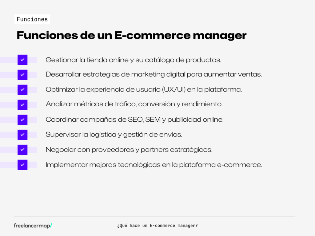 funciones tareas y responsabilidades de un responsable de e-commerce