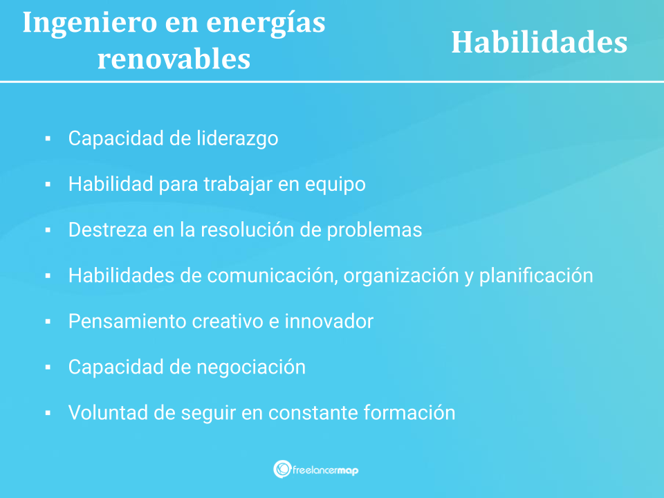 Habilidades de un ingeniero en energías renovables