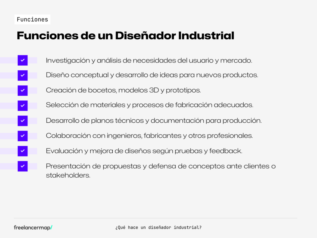 Funciones clave de un diseñador industrial