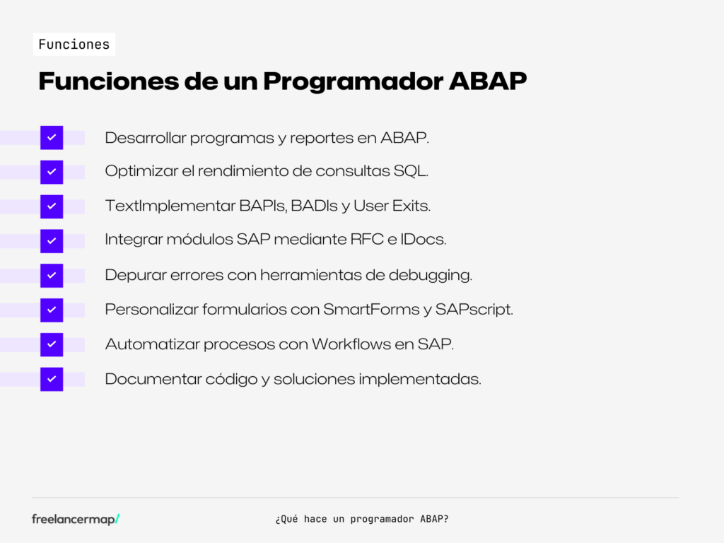 funciones de un programador abap