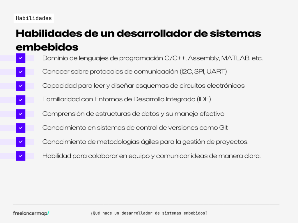 Habilidades de un desarrollador de sistemas embebidos 