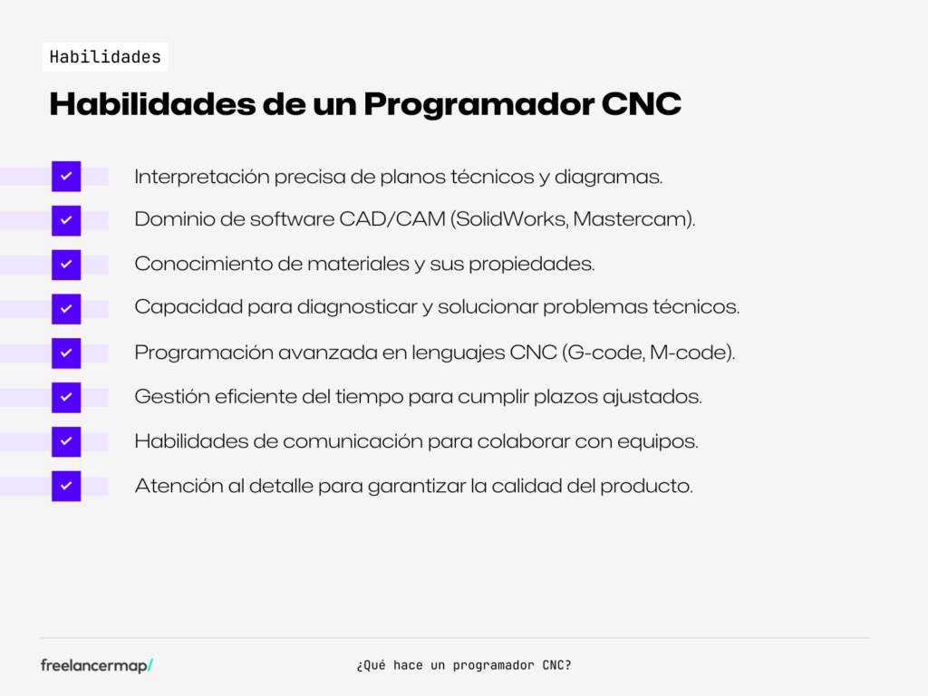 Habilidades de un programador CNC
