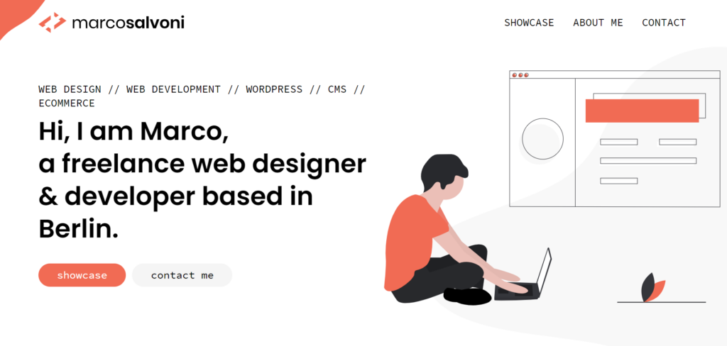 Marco Salvoni Freelance Web Designer Website Example
