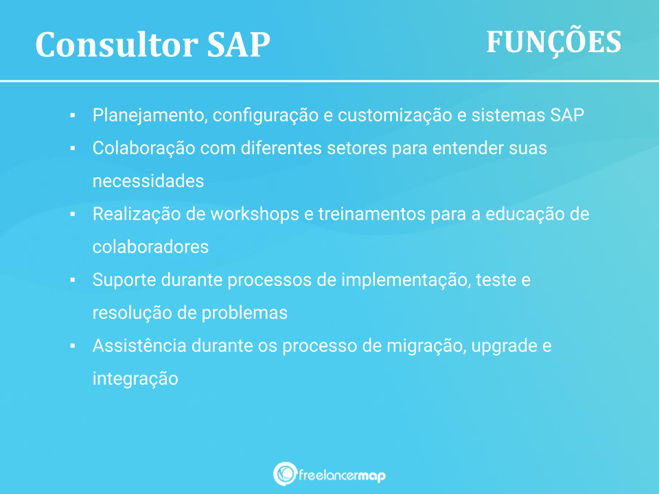 Funções de um consultor SAP.