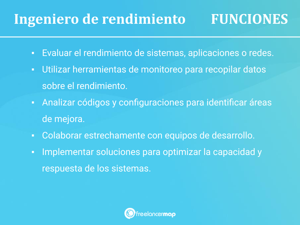 Ingeniero de rendimiento - Funciones responsabilidades tareas