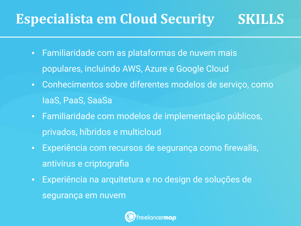 Habilidades de um especialista em Cloud Security.