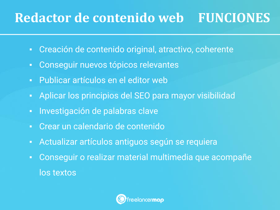 Funciones tareas responsabilidades de un redactor de contenido web