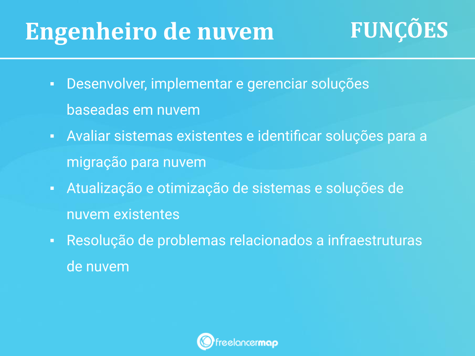 Função de um engenheiro de nuvem.