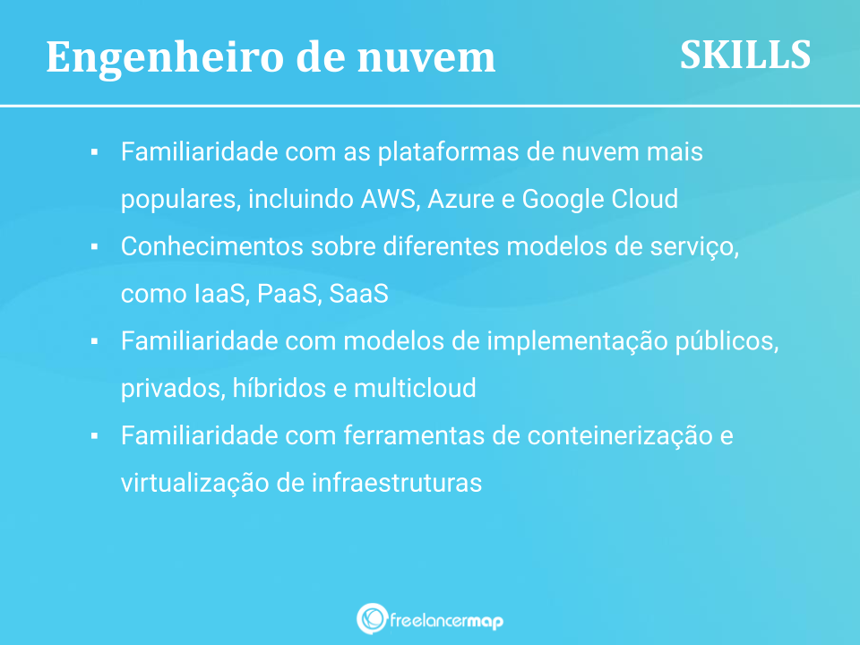 Skills de um engenheiro de nuvem.