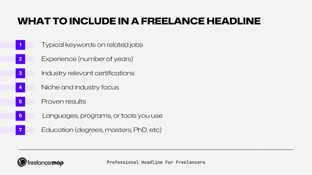 What to include in a freelance headline