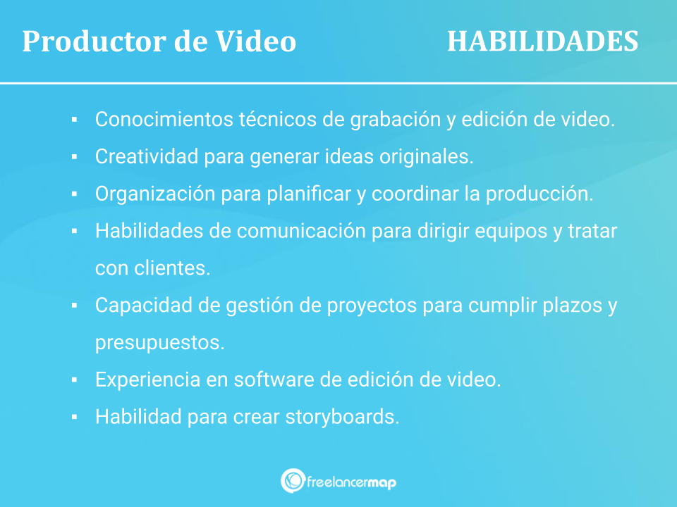 Habilidades de un productor de video