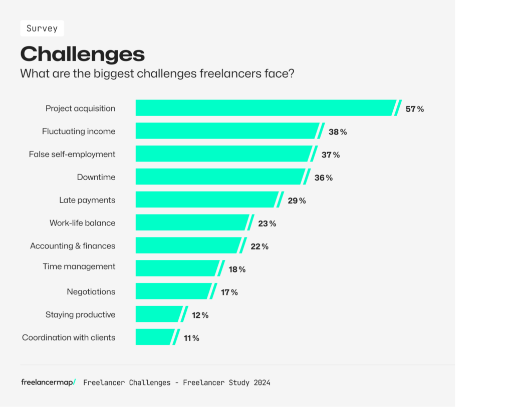 survey about the biggest challenges freelancers face - freelancer study 2024