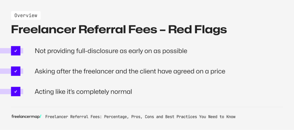 Overview about Red Flags for Freelancer Referral Fees