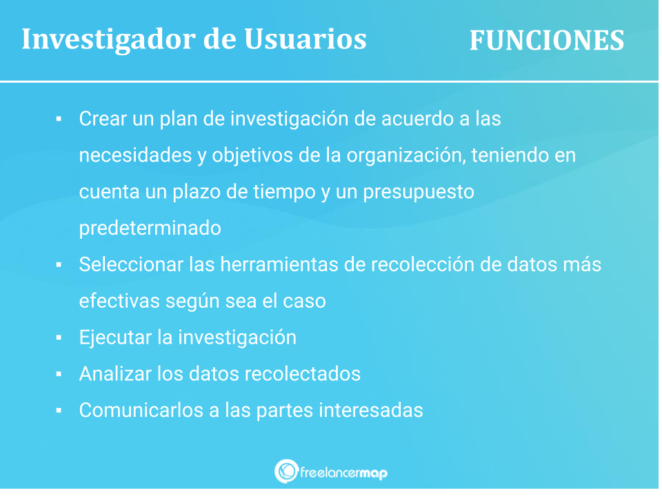 Investigador de usuarios - funciones, tareas y responsabilidades