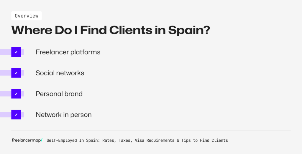 overview about where to find clients in spain as a freelancer