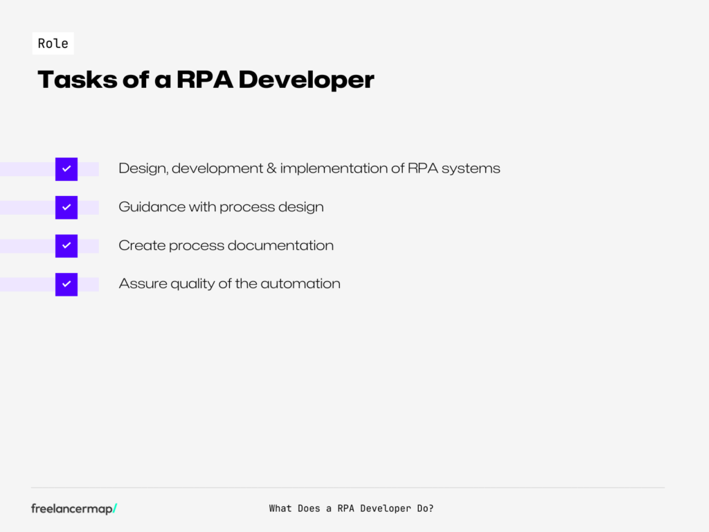 tasks RPA Developer