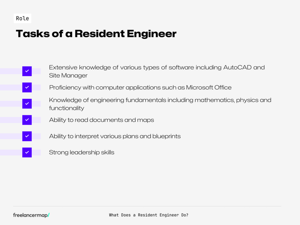 tasks resident engineer