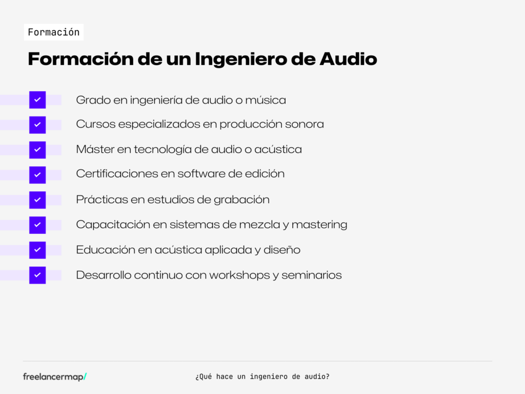 Formación y carrera de un ingeniero de audio