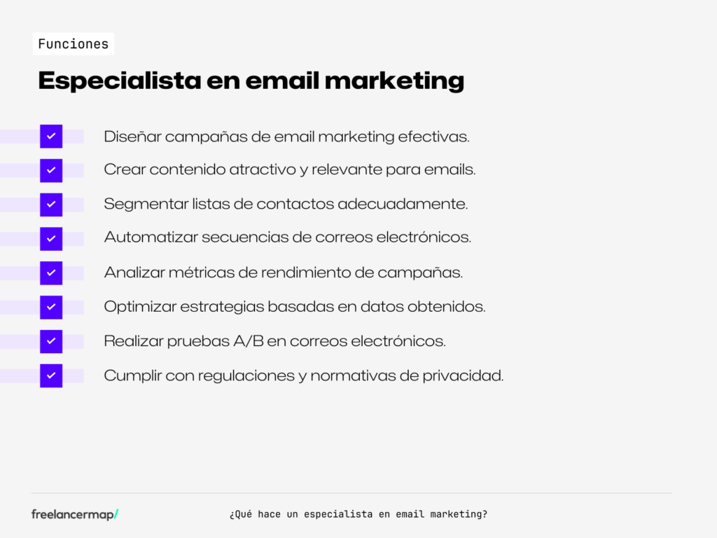 8 Funciones tareas y responsabilidades del especialista en email marketing