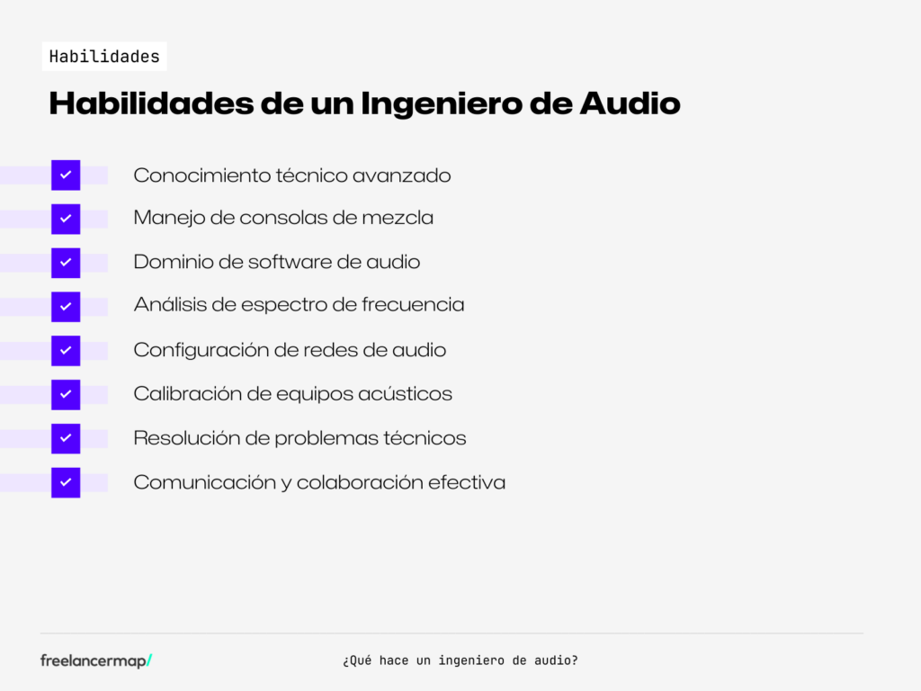 Habilidades de un ingeniero de audio