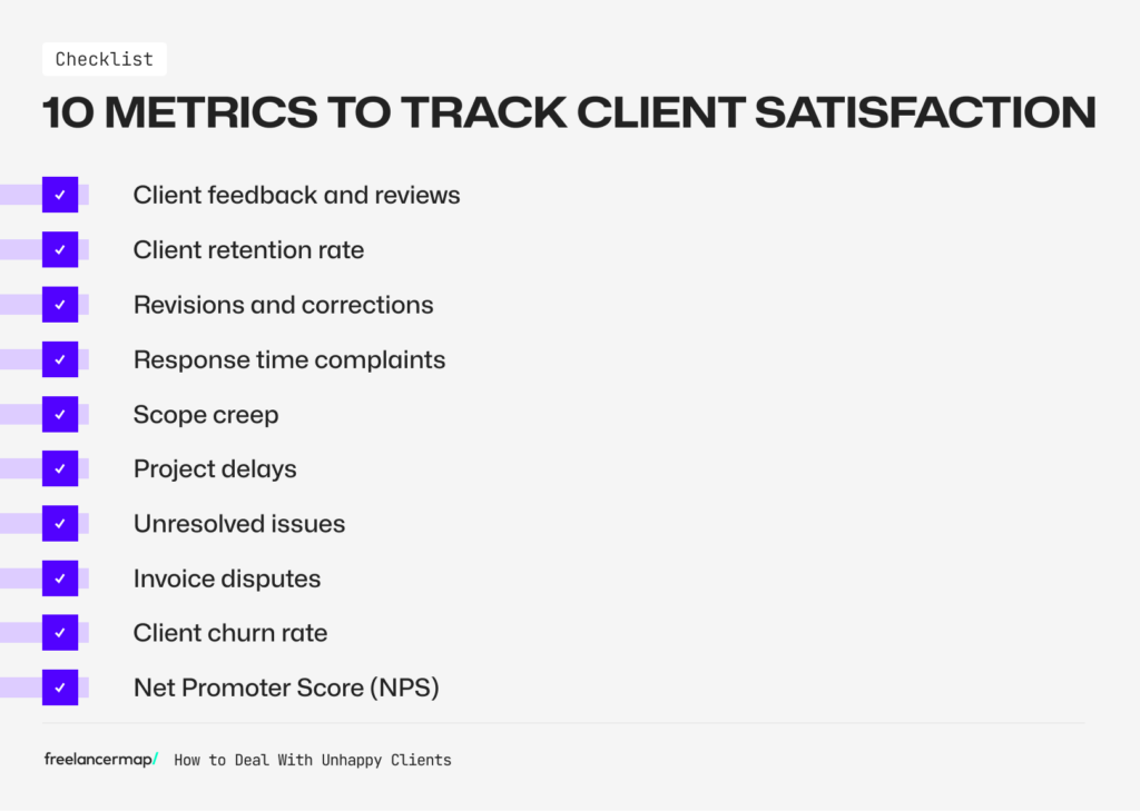 Key metrics to help you track your client satisfaction